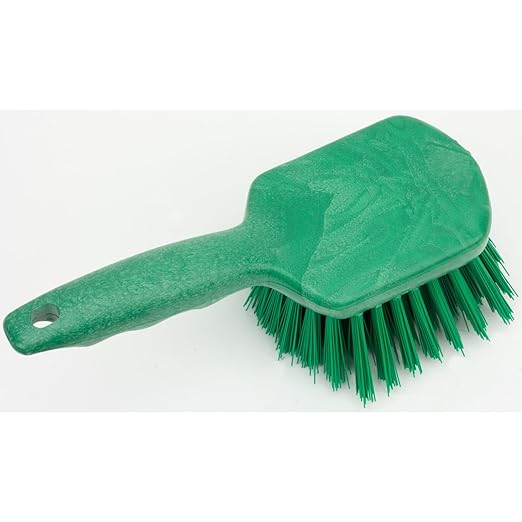 SPARTA 40541EC09 Plastic Scrub Brush, Utility Brush, Kitchen Brush With Hanging Hole For Cleaning, 8 Inches, Green, (Pack of 6)