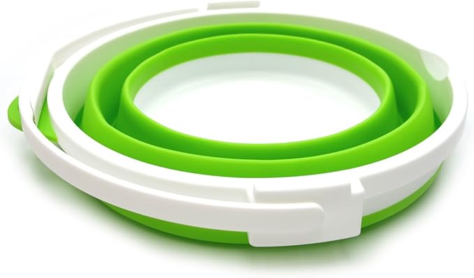 SAMMART 10L (2.64Gallon) Collapsible Fishing Bucket with Locking Lid - Portable Plastic Water Pail - Space Saving Outdoor Waterpot - Trunk Organizer for All Types of Vehicles