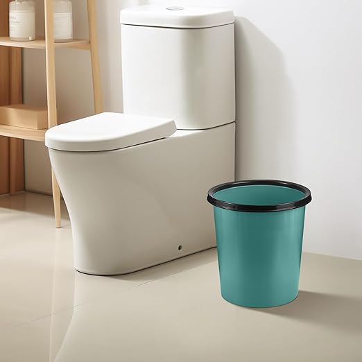 Plastic Small Trash Can Wastebasket - Garbage Can Basket for Bathrooms - Laundry Room, Kitchens, Offices, Kids Rooms, Dorms - Green