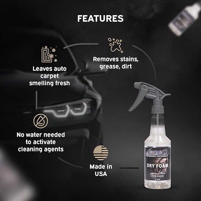 LANE'S Carpet Cleaner Spray- Carpet Cleaner Foam, Removes Odor, Fights Tough Dirt and Stains, Professional Grade Cleaning Spray- 32 Oz