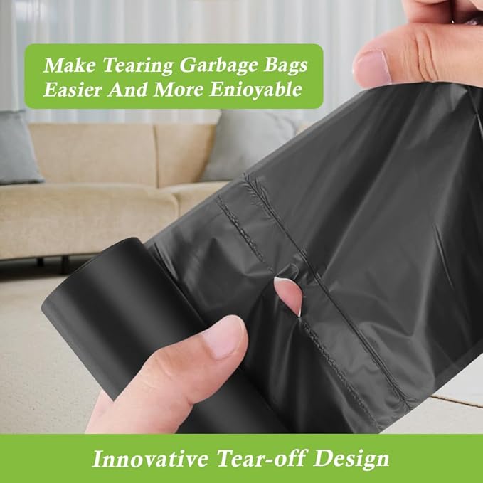 3 Gallon 120 Counts (fit 2.6-3.3 Gal) Small Trash Bags Garbage Bags by RayPard, 10-12 Liter Waste Basket Liner Fit 2.6,3.1,3.2,3.3 Gal Trash Can for Home Office Kitchen Bathroom Bedroom, Black