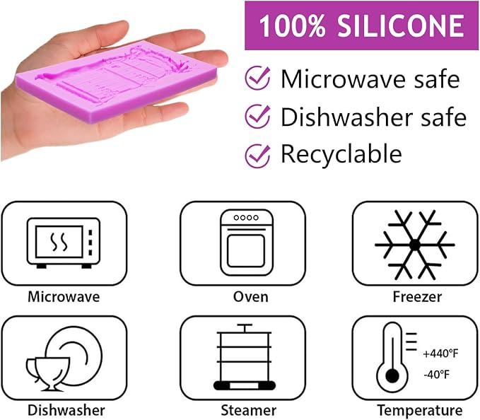 Fairy Garden Door Fondant Molds, Enchanted Vintage Treehouse Silicone Chocolate Molds, Cake Decorating Baking Molds for Pudding Jelly Cookie Candy Gum Dessert Clay Resin DIY Craft