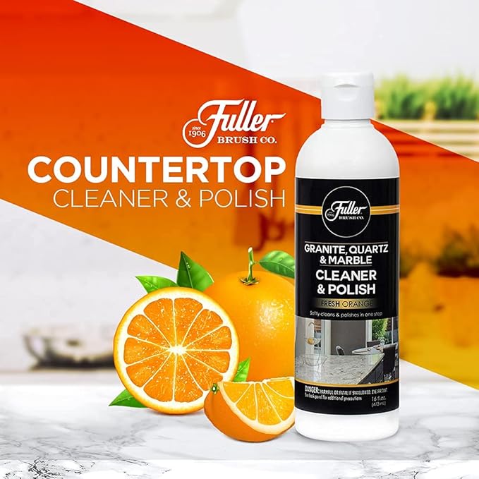 Fuller Brush Countertop Cleaner & Polish - Multi Surface Cleaner - Cleans, Polishes and Protects Granite Quartz Marble Glass Laminates Metal and Other Surfaces Refreshing Orange Scent Removes Odor (2 Pack)