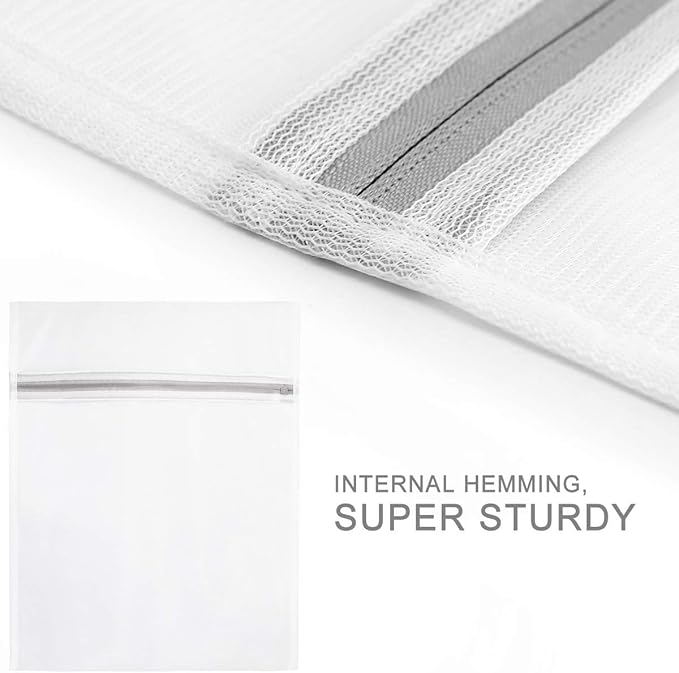 Muchfun 3Pcs Durable Fine Mesh Laundry Bags for Delicates 1 Large, 1 Medium, 1 Small (Fine Mesh)