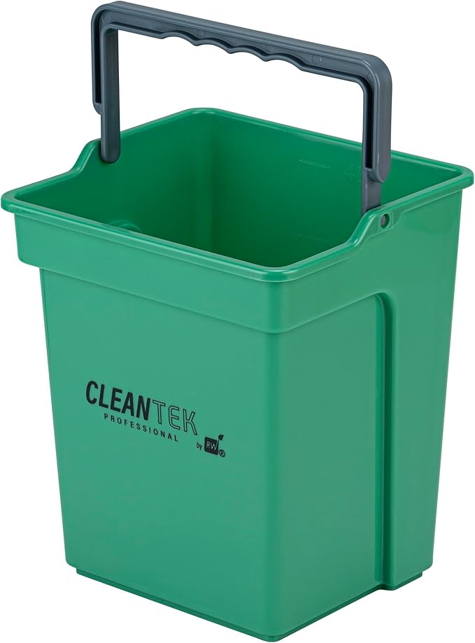 Restaurantware-Clean Tek Professional 4 Quart Cleaning Bucket, 1 Utility Pail with Handle - Heavy-Duty, Portable, Green Plastic Washing Pail, Perfect for Household, Outdoor, Car Wash and More