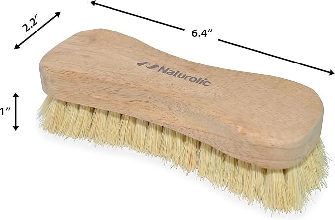 All-Natural Wooden Scrub Brush Set |Tampico Bristle Brush for Cleaning | Scrub Brushes for Cleaning | Floor, Tub, Kitchen, and Carpet Brushes for Cleaning | Eco Friendly Cleaning Products | Pack of 2