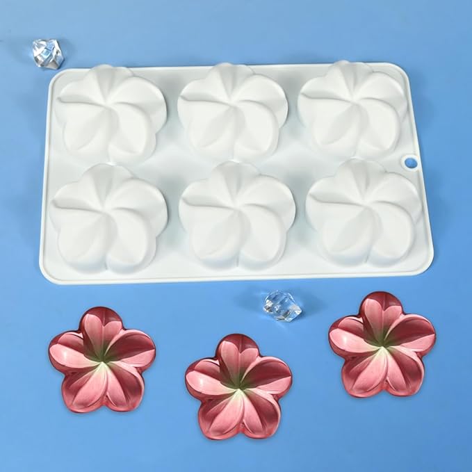 mostsom Silicone Flower Mold for Chocolate, Cake, Jelly, Mousse, Truffle & Ice Cube - Non-Stick Baking Molds Easy Release Candy Making Mould (E_ Flower)