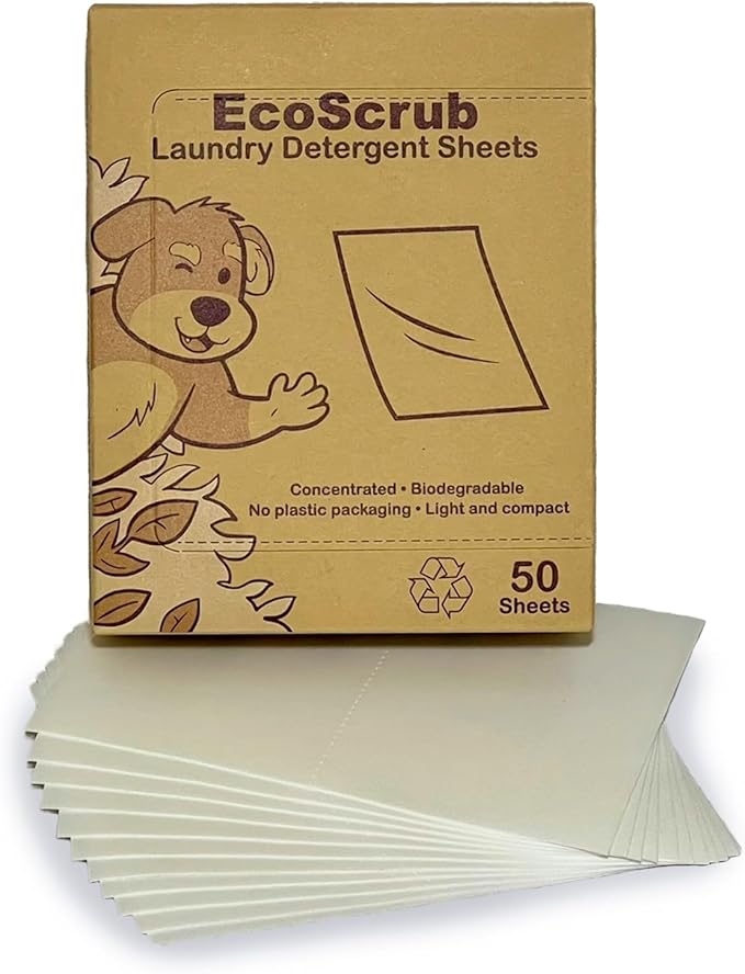 Laundry Detergent Sheets, 100 loads (50 sheets) - Eco friendly, liquid free, certified biodegradable, ultra premium concentrated detergent sheets - travel friendly