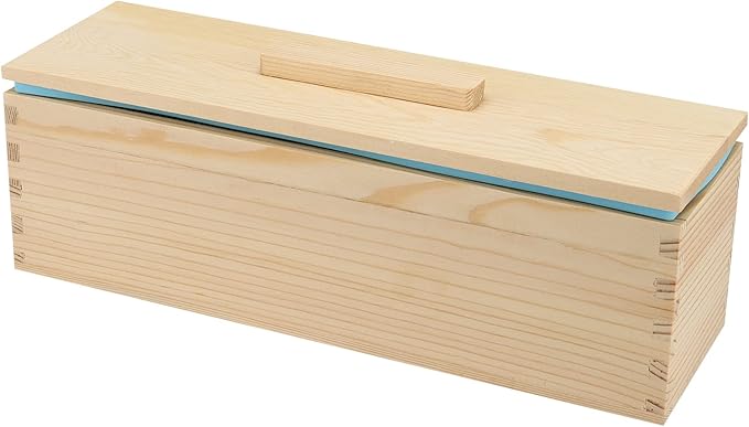 3 Set 42 oz Silicone Soap Molds, Rectangular Bar Loaf Soap Making Mold Kit with Wood Boxes and Lids, Flexible Soap Molds for Soap Making Supplies, DIY Homemade Soap, Craft, Blue