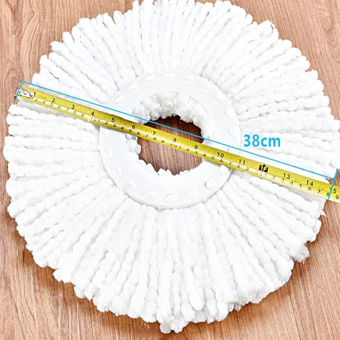 Spin Mop Refills Replacement 360° Microfiber Spin Mop and Bucket Head Round Shape Standard Size Easy Cleaning Spin Mop Systems 6-Pack White