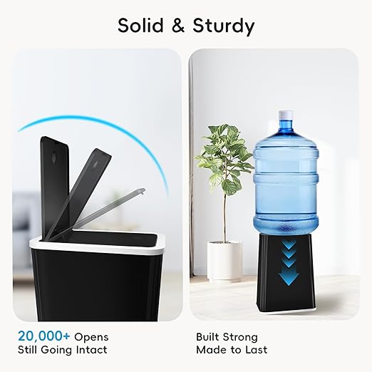 Small Trash Can, 3 Pack 4 Gallons Bathroom Garbage Can with Lid Press-Top, Small Waste Basket with Trash Bags, Slim Plastic Garbage Bin for Dorm, Office, Bedroom, Kitchen, Living Room (Multi)