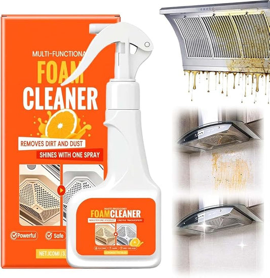 Multi-Functional Foam Cleaner, 2025 New Kitchen Cleaner, Powerful Kitchen Degreaser Spray, Multipurpose Dust Grease Remover for Pots, Pans, Countertops Appliances (1)