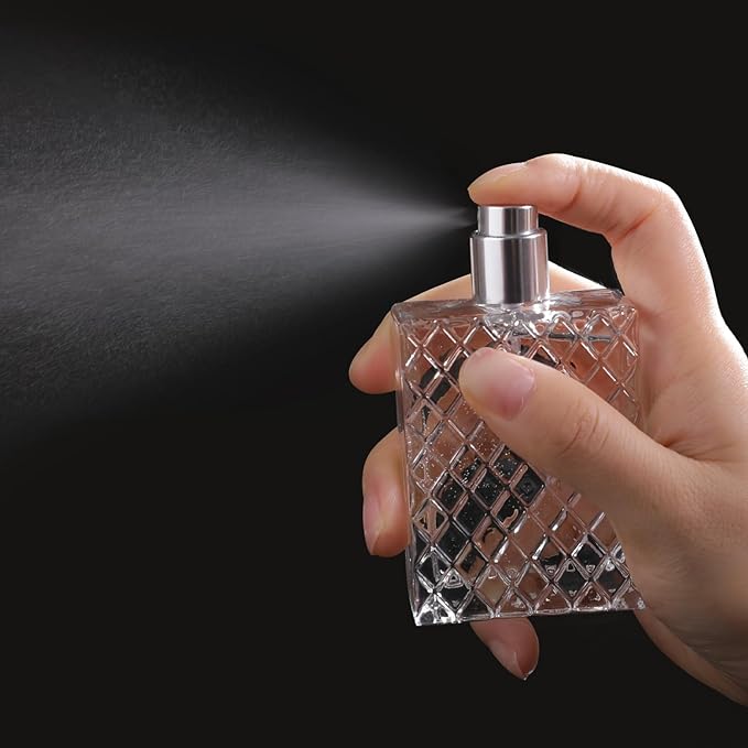 Vintage Glass Spray Bottle - 50ml/1.7 Oz Refillable Perfume Atomizer with 3 Dispenser Types