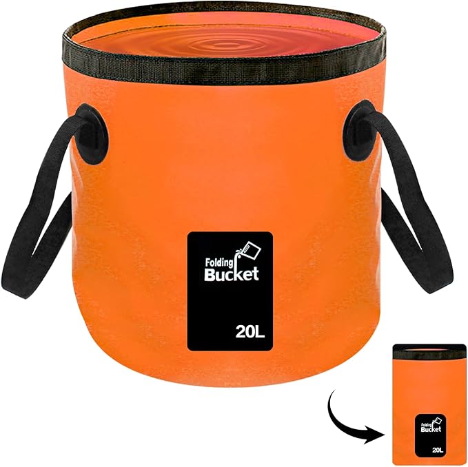 Collapsible Buckets, Camping Water Storage Container 5 Gallon(20L) Portable Folding Bucket Wash Basin