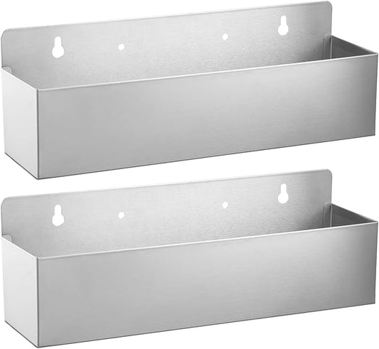 2 PCS 15 Inch Single Speed Rail Stainless Steel Liquor Bottle Holder Wall Mounted Spray Bottle Rack Drink Rail Shelf for Bars, Restaurants