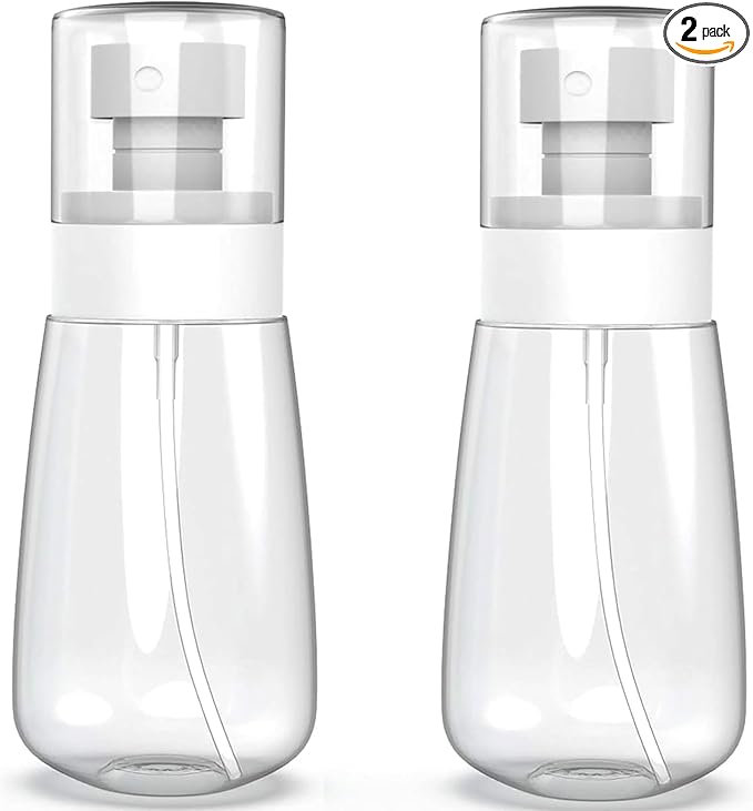 Empty Fine Mist Spray Bottle Travel Refillable Perfume Container Small Cosmetic Plastic Bottle for Face Hair Makeup 2 Pack