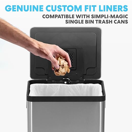 SIMPLI-MAGIC 13 Gallon Drawstring Trash Bags, 120 Pack – Tall Kitchen Garbage Bags, Custom Made with Premium Materials (White)