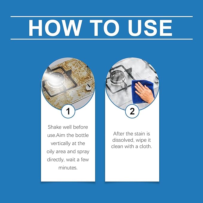 Kitchen Grease Cleaner Spray, Fresh Lemon Scent, Strong Degreasing Formula, Gentle Multi-Surface Cleaner, 4 Fl Oz, 2 Pack