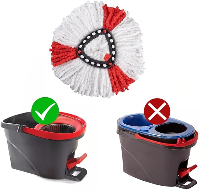 Matthew Cleaning 12Pack Red Microfiber Spin Mop Replacement Head Compatible with EasyWring Spin Mop Replace Head-EasyWring High Absorbency,Machine Washable,Microfiber Spin Mop Refills