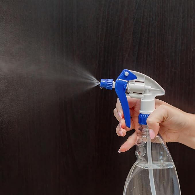 Heluva Green Spray Bottle Nozzle Replacement, Bottle Tops Only - Sprayer Nozzle Triggers for Heavy Duty, Commercial, Home Cleaning Solutions - Fits 8,16,24,32 oz Plastic & Glass Bottles, Blue, 24 pack