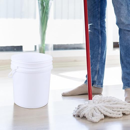 7 Gallon Plastic Storage Bucket Pail, Food Grade Round Pail with Air Tight Lid (Pack of 4)