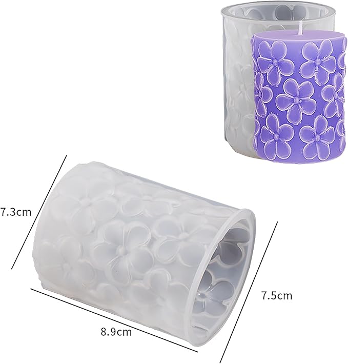 Flower Petal Cylinder Candle Mold - Resin Casting Silicone Molds for Home Decor & Candle Making Wave Spiral Mold