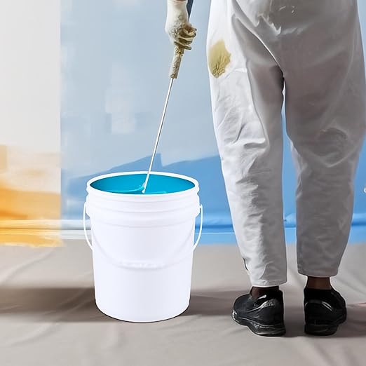 7 Gallon Plastic Storage Bucket Pail, Food Grade Round Pail with Air Tight Lid (Pack of 4)