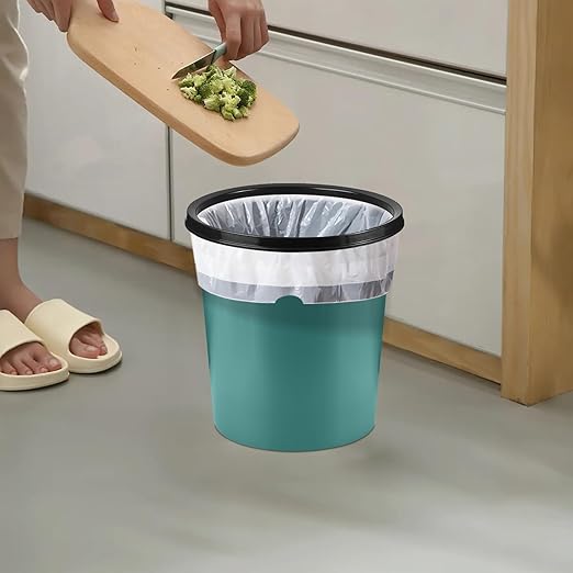 Plastic Small Trash Can Wastebasket - Garbage Can Basket for Bathrooms - Laundry Room, Kitchens, Offices, Kids Rooms, Dorms - Green