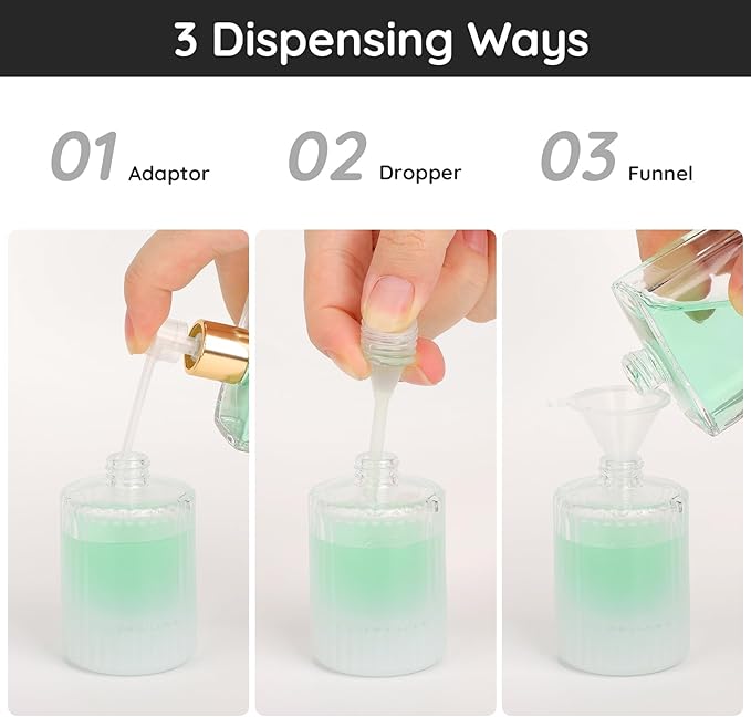 Segbeauty 1oz Glass Perfume Spray Bottle Refillable, 4pcs Fine Mist Perfume Bottles Empty, 30ml Cologne Travel Bottle with Refill Tool Kit, White Atomizer Cologne Sprayer, Fragrance Atomizer Sprayer