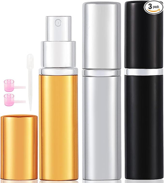10ml Perfume Travel Bottle, 3pcs Perfume Atomiser Refillable, Spray Bottles, Portable for Travel Holiday Women Man