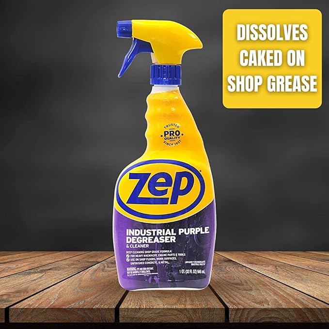 Zep Industrial Purple Cleaner and Degreaser Concentrate - 32 oz (Case of 12) R42310 - Powerful Deep Oil and Grease Cleaning Formula for Machinery, Engine Parts, Shop Floors, and Garages