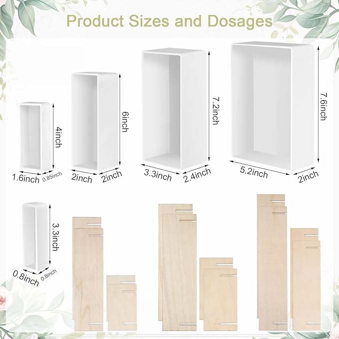 Large Resin Molds, Rectangle Silicone Molds for Epoxy Resin, 5 PCS Cuboid Resin Moulds with Wooden Support, Deep Casting Molds for Preserving Flowers, Insect Specimens, DIY Gifts, Furniture Decoration