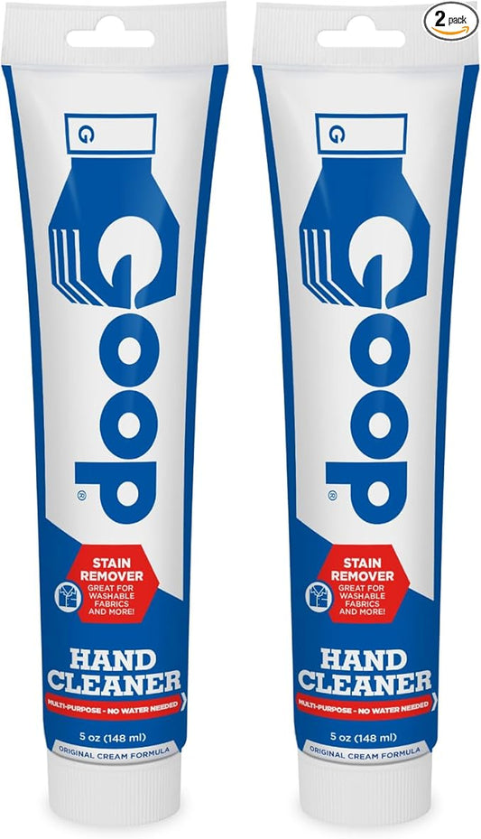 GOOP Original Multi-Purpose Waterless Hand Cleaner and Stain Remover - 5 oz Tube (Pack of 2)