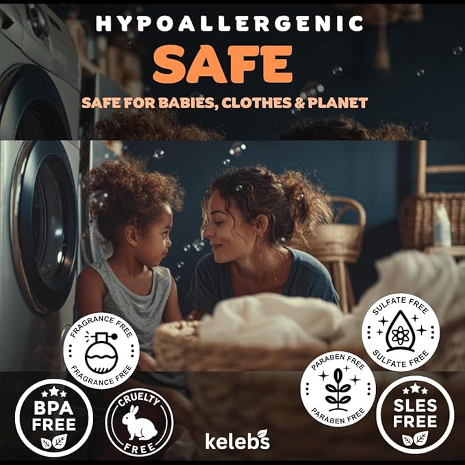 Kelebs Laundry Soap Bar - Hypoallergenic and Organic Citrus Formula for Sensitive Skin - Delicate Stain Remover for Clothes, Underwear, Collar - 7 Bars