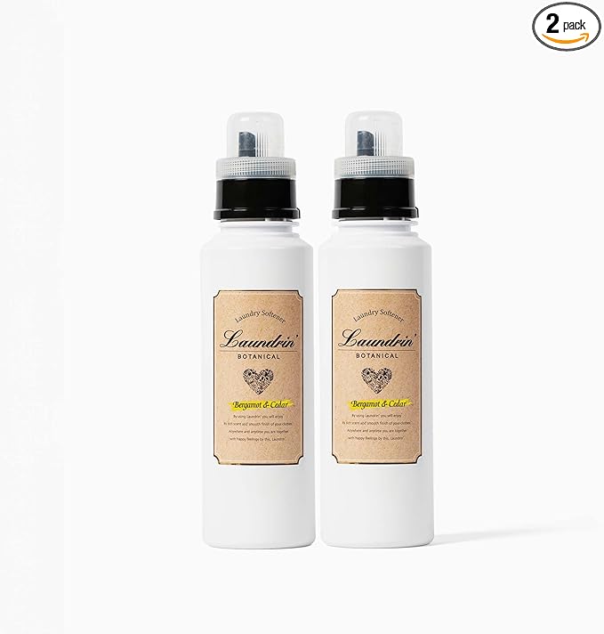 Laundrin Botanical Laundry Softener Bergamot & Cedar, 2pk - Fabric Softener Liquid - Eco-Friendly & Plant-Based Softener - Laundry Scent Boosters - Laundry Fabric Softener - Fabric Scent Softener
