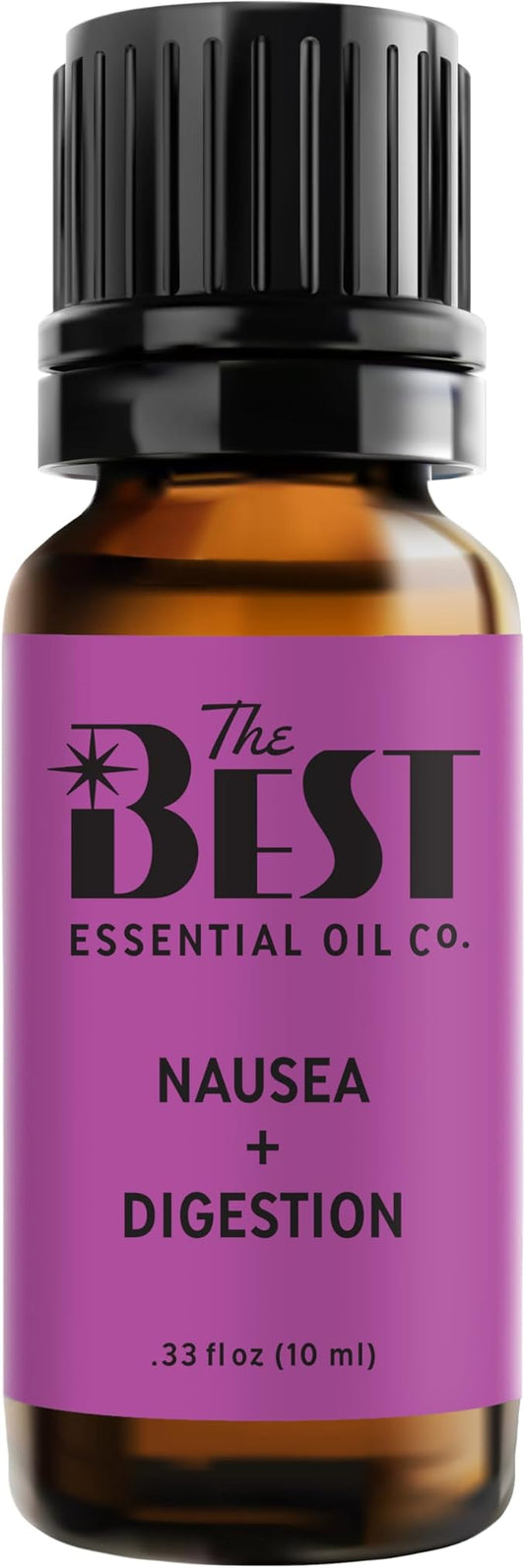 The Best Nausea + Digestion Essential Oil Blend- Premium Grade- 100% Pure & Natural for Aromatherapy, Diffuser, Spa, Massage, Air Freshener- 10 ml (.33 fl oz)