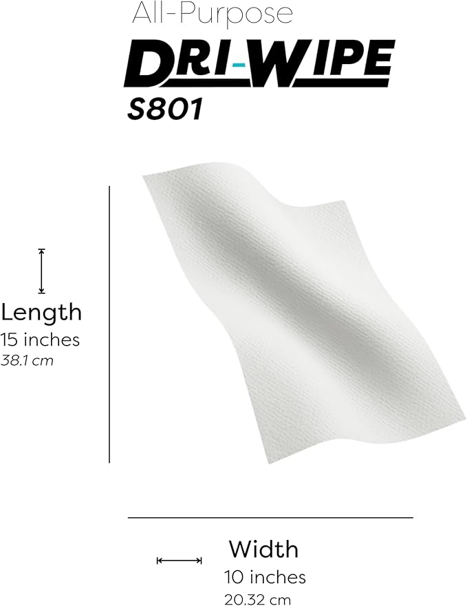 Dri-Wipe S801 by SMPLY Brands – 160 Count Heavy-Duty Wipes, 10" x 15" – Strong Alternative to Paper Towels, Shop Towels, Rags, Microfiber Cleaning Cloths, and Magic Cleaning Cloths