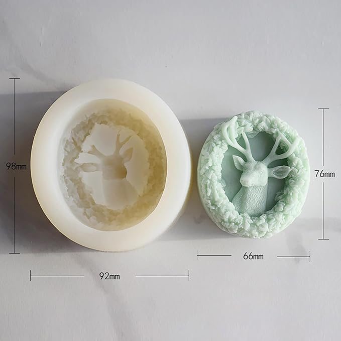 Deer Candle Mold Elk Candle Silicone Wave Spiral Candle Mold - Silicone Resin Casting Molds for Candle & Resin & Soap Craft Supplies