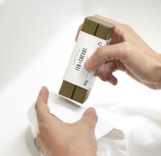 Fer à Cheval Marseille Soap Stain Remover Stick 2 Pack - Natural, Hypoallergenic, Travel-Sized Laundry Solution, 150g/5.29oz (Stick with Sommières Clay)