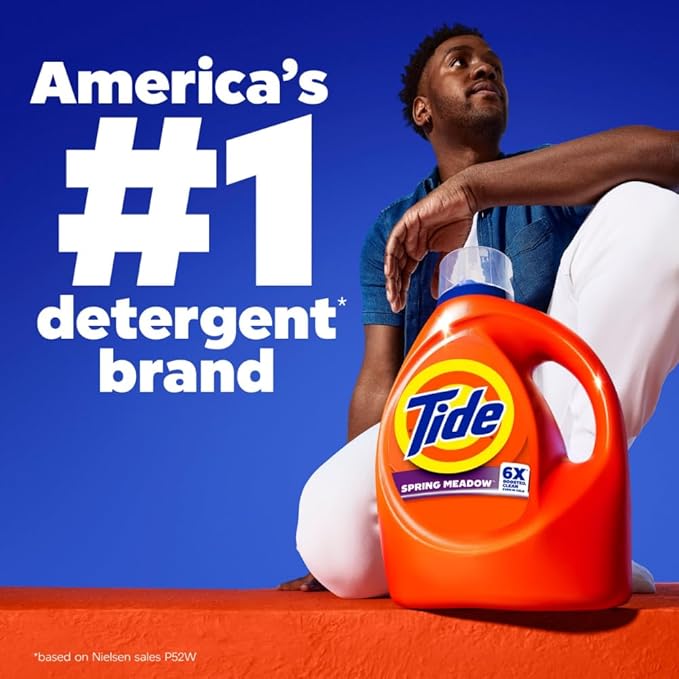 Tide Liquid Laundry Detergent, Original Scent, 125 fl oz, 100 Loads, Boosted Clean Even in Cold Water with Concentrated Washing Soap