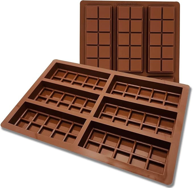 2 Pcs Wax Melt Molds Silicone Chocolate Bar Mold for Wax Melt Candles Chocolate Making Molds