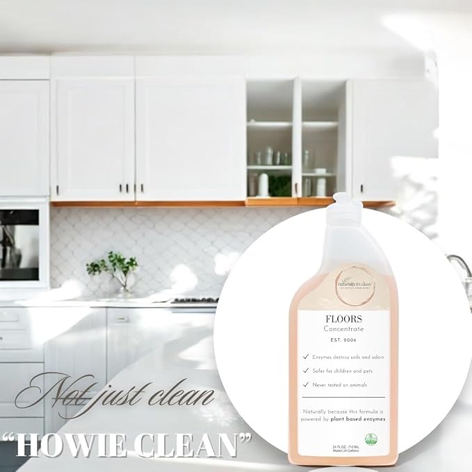 naturally it's clean Floor Cleaner Concentrate | Makes 24 Gallons | Safe for All Floor Types | Hardwood & Tile Floor Cleaner | pH Neutral & Biodegradable | Kids & Pets Safe | No Rinse, Destroys Odors