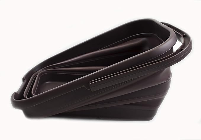 SAMMART 12L (3.17 Gallon) Collapsible Rectangular Handy Bucket (1, Brown)