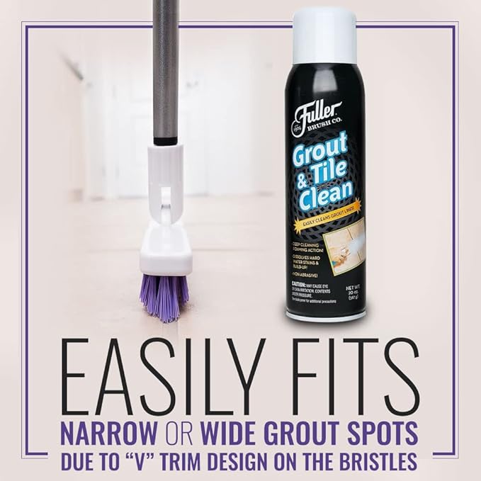Fuller Brush Tile Grout E-Z Scrubber + Tile & Grout Cleaner - Lightweight Multipurpose Power Surface Scrubber & Cleaner Brush - Perfect for Cleaning Hard to Reach Areas