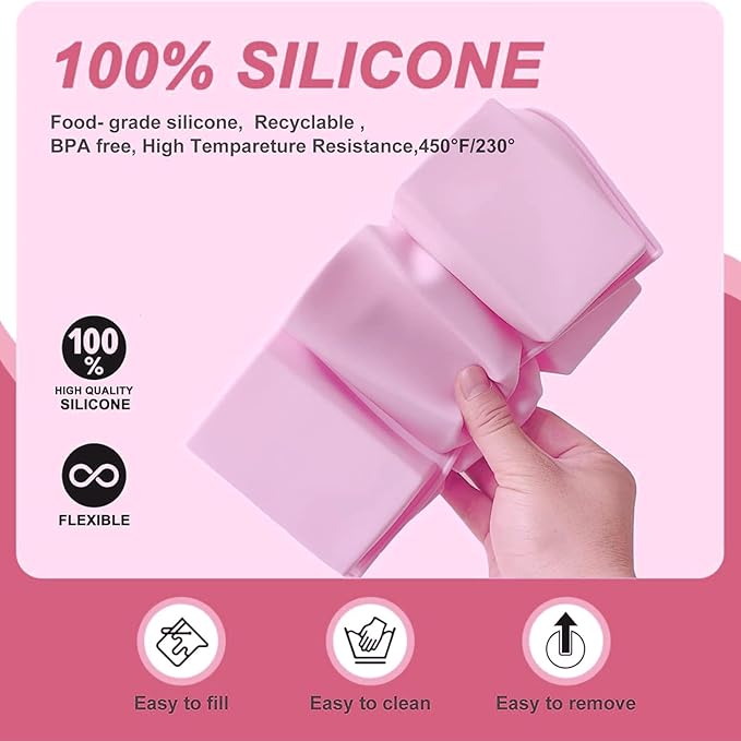 Soap Molds Silicone-2PCS 6 Cavities Rectangle Soap Mold,DIY Handmade Soap Mold for Soap Bath Bombs Shower Steamer Lotion Bars (Pink-rectangular)