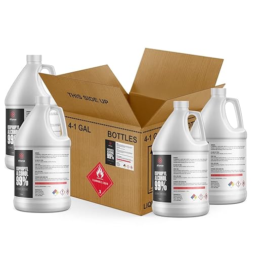 Isopropyl Alcohol 99% - 4 Gallon Case - High-Purity Concentrated Rubbing Alcohol for Effective Cleaning - Quick-Drying, Domestically Sourced IPA
