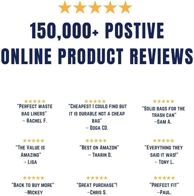 Plasticplace 33 Gallon Trash Bags │ 2.0 Mil Equiv.│ Black Eco-friendly Garbage Can Liners │ 33" x 39" (100 Count)