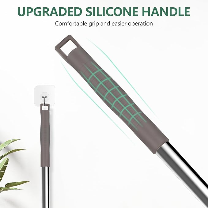 SetSail Extra-Long Dusters with Extension Pole 100-inch for Cleaning, Bendable Microfiber Head Washable Ceiling Fan Duster for High Ceilings, Furniture