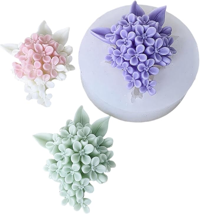 3D Flower Bouquet Candle Soap Silicone Molds Fondant Chocolate Candy Cake Decorating Mould Resin Clay Baking Pastry Tools (Frangipani)