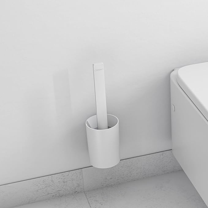hansgrohe WallStoris Modern Toilet Brush Holder in Matte White, 27927700